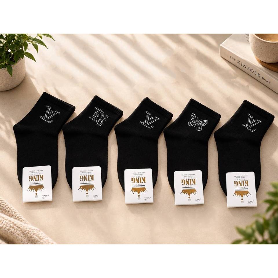 نیمساق زنانه نگین دار 10 جفتی | کد 35/8